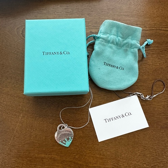 Tiffany & Co silver and turquoise enamel splash necklace - Picture 2 of 5